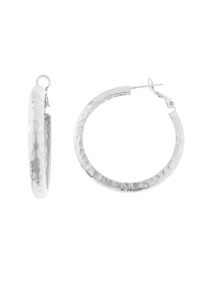 Hammered Texture Metal Hoops