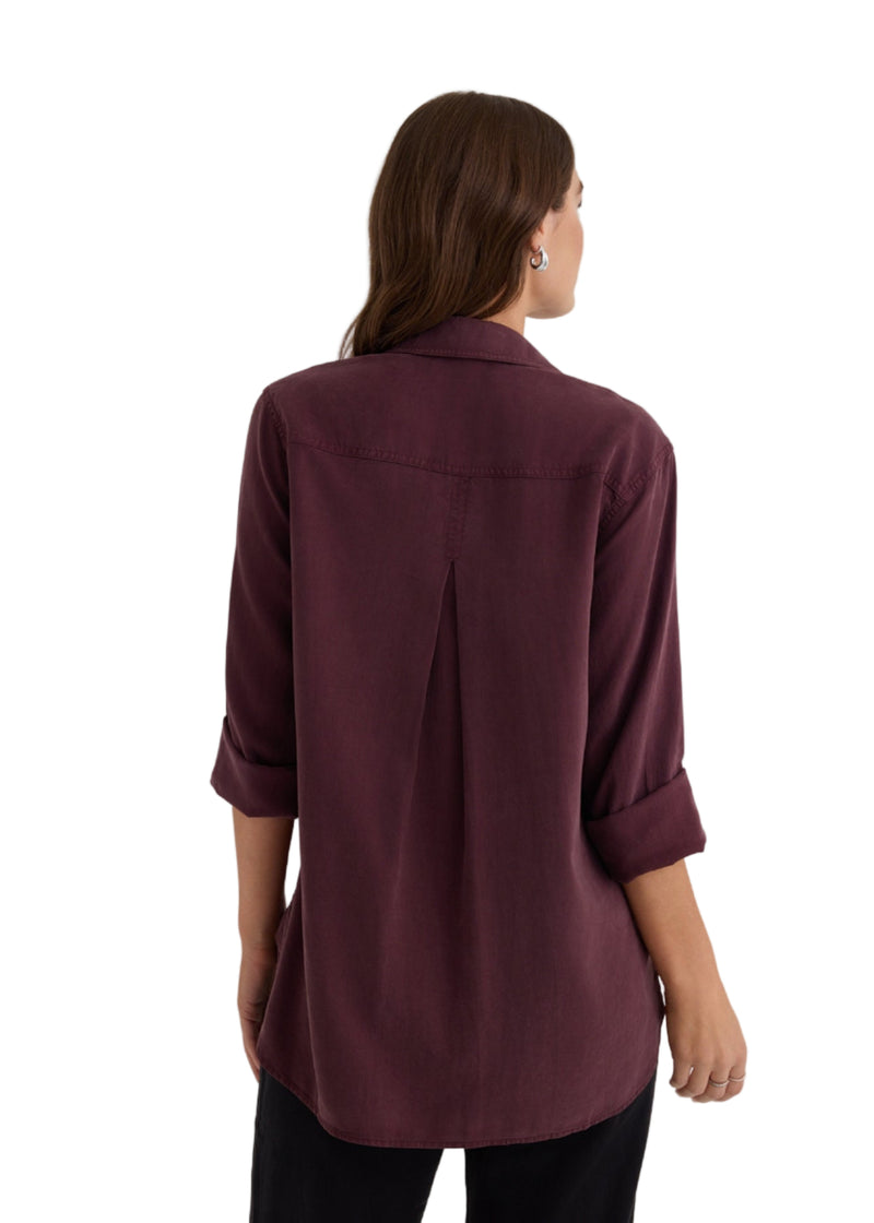 Shirt Tail Button Down - Pinot Noir