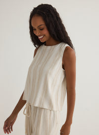 Sleeveless Button Back Top