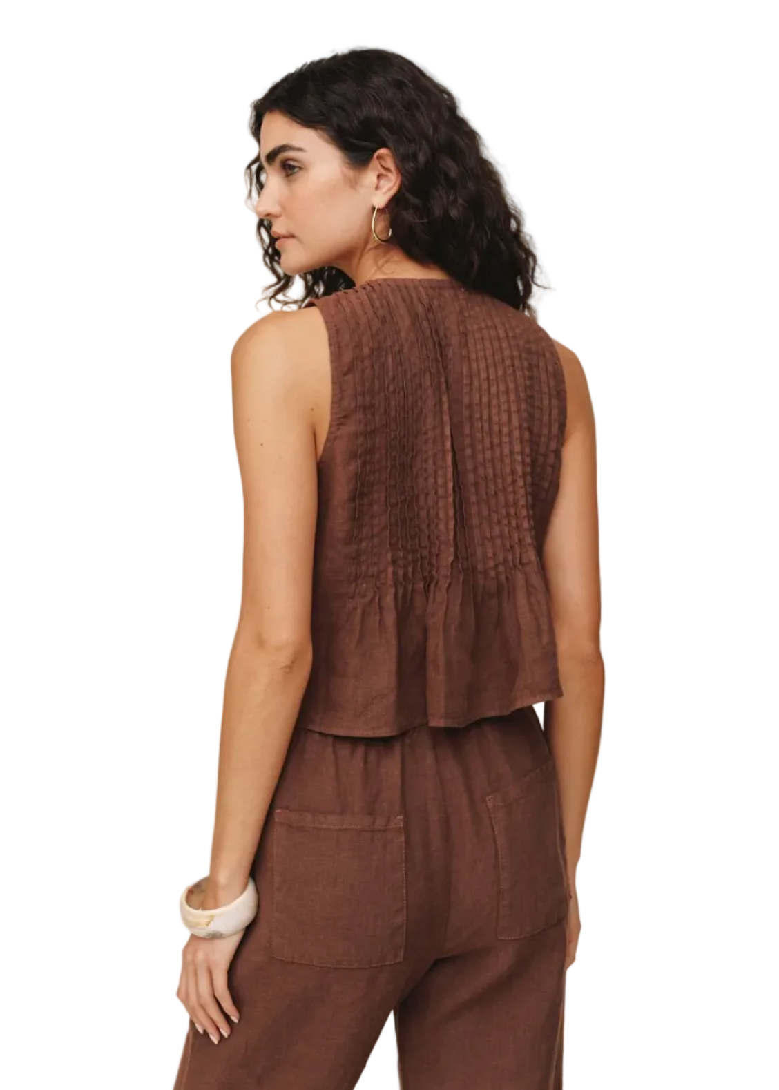 Sleeveless Pintuck Top