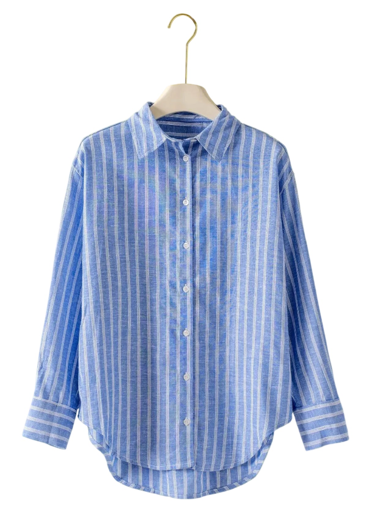 Linen Stripe Button-Up Shirt