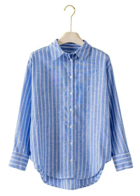 Linen Stripe Button-Up Shirt