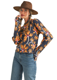 Floral Mock Neck Sweater