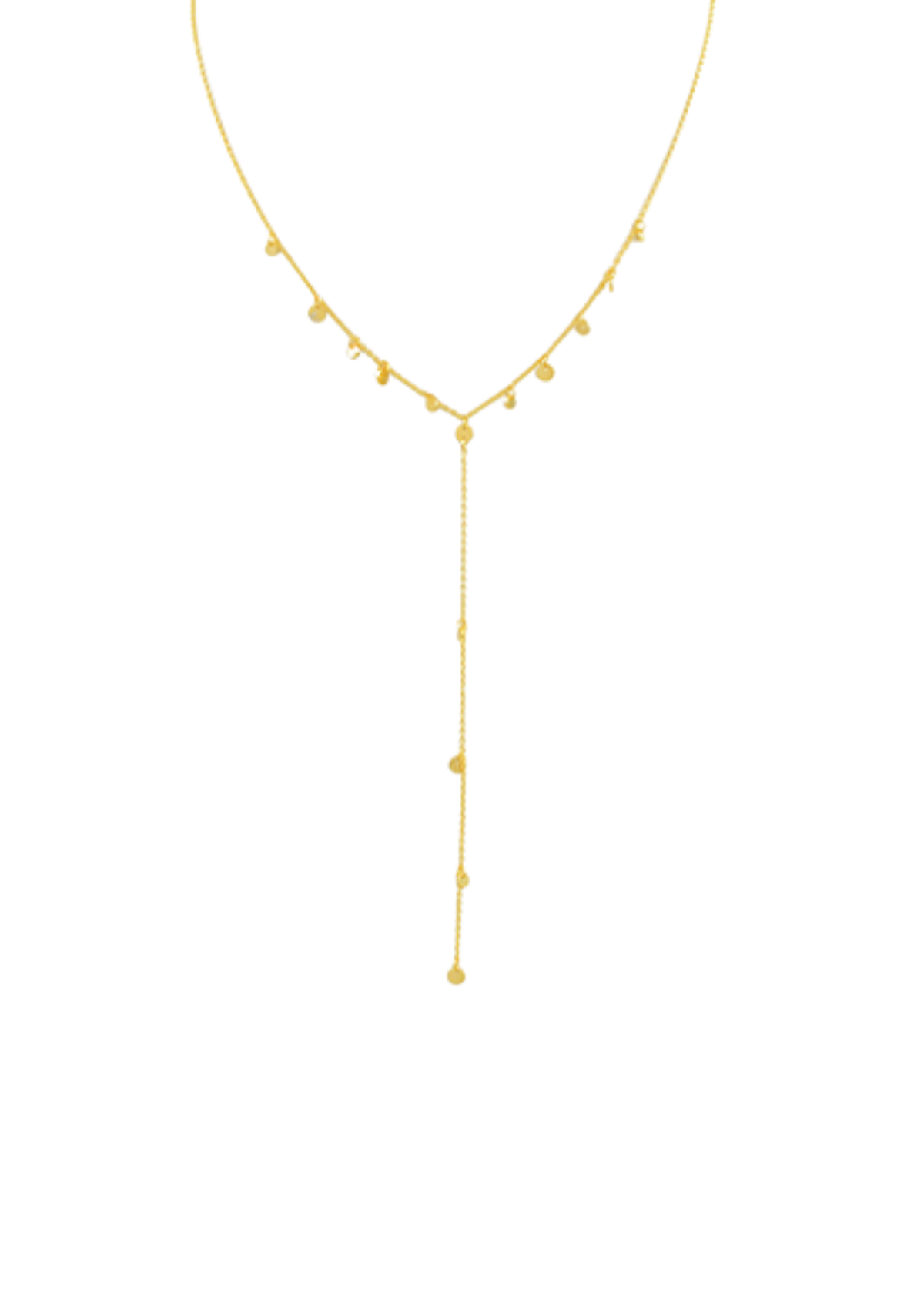 Y Shape Metal Necklace - Gold