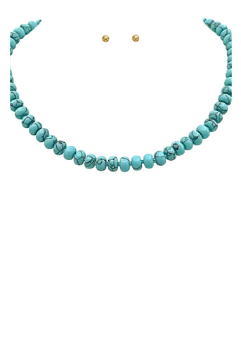 Rondelle Stone Necklace Set