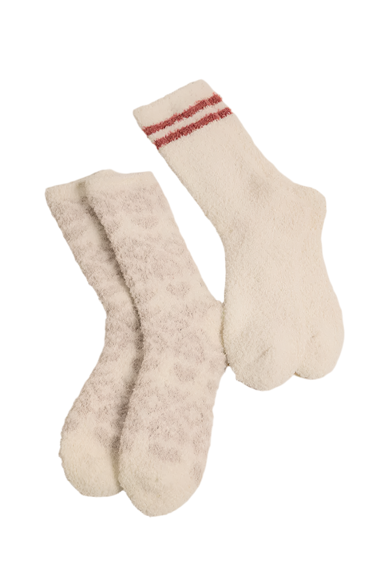 Fairisle Heart Socks - 2 Pack