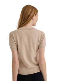 Short Sleeve Crew Neck Knit Top