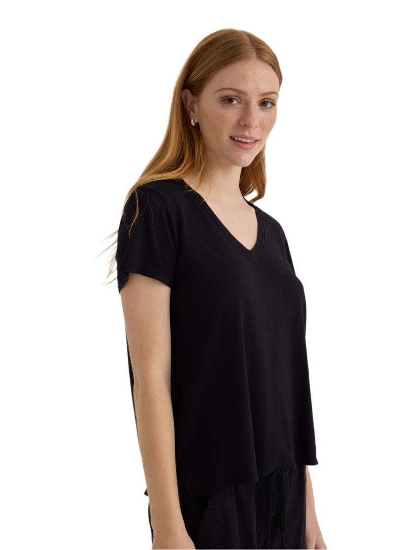 Side Slit V-Neck Tee