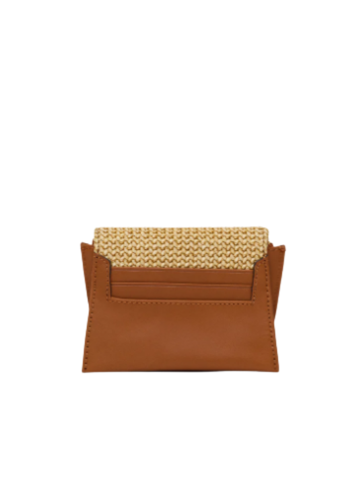 Allen Wallet - Cocoa Raffia/Gold