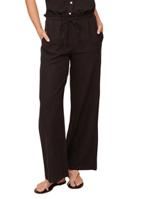 Ruffle Waist Wide Leg Pant