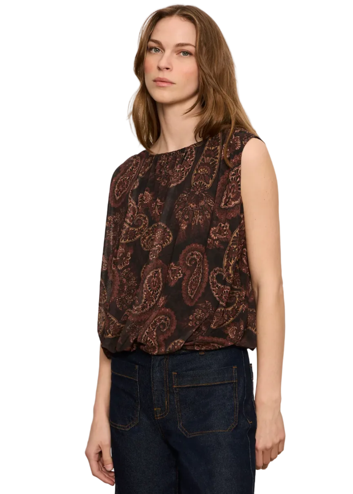 Clover Mesh Bubble Shell Top