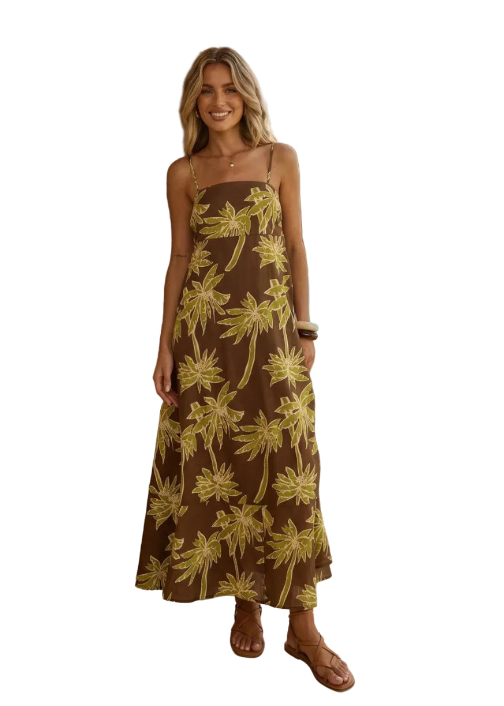 Heather Palm Print Maxi Dress