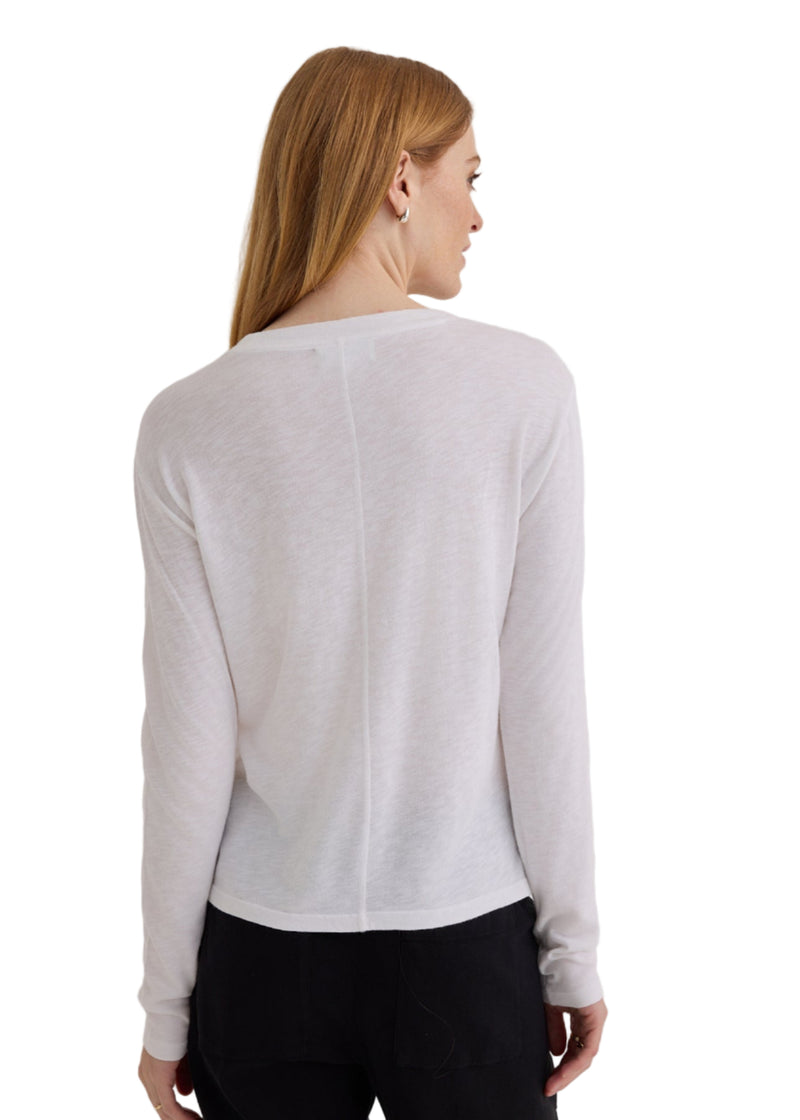 Long Sleeve Crew Neck Tee - White