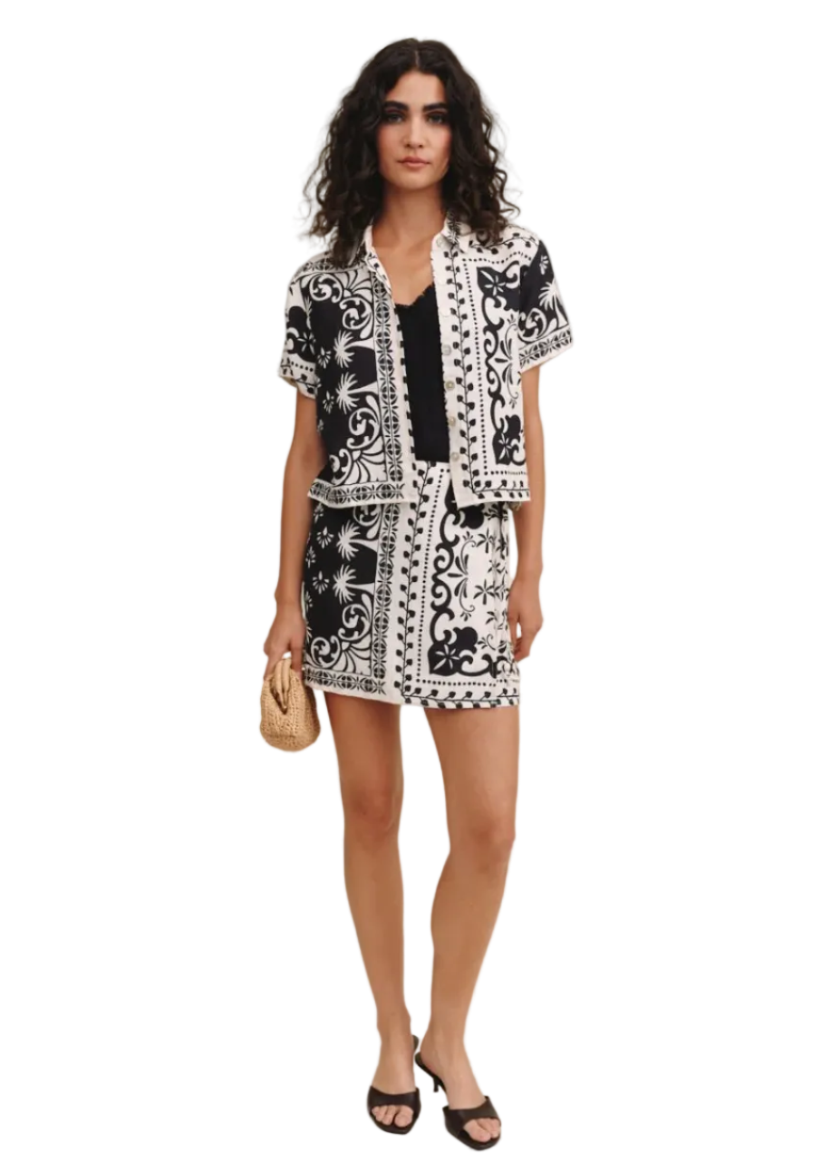 Bandana Short Sleeve Camp Shirt