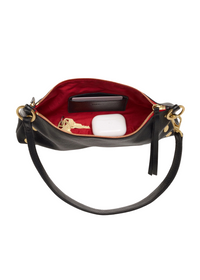 Kyle Purse - Black/brushed Gold Red Zip