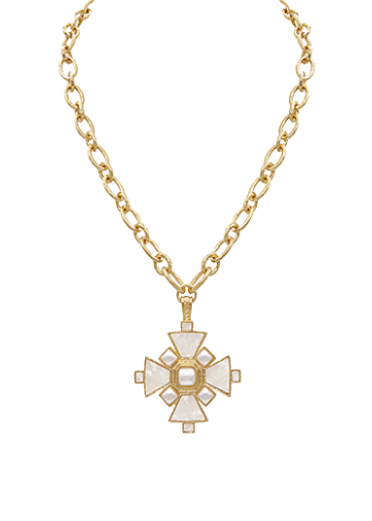 Byzantine Cross w/Pearl Necklace
