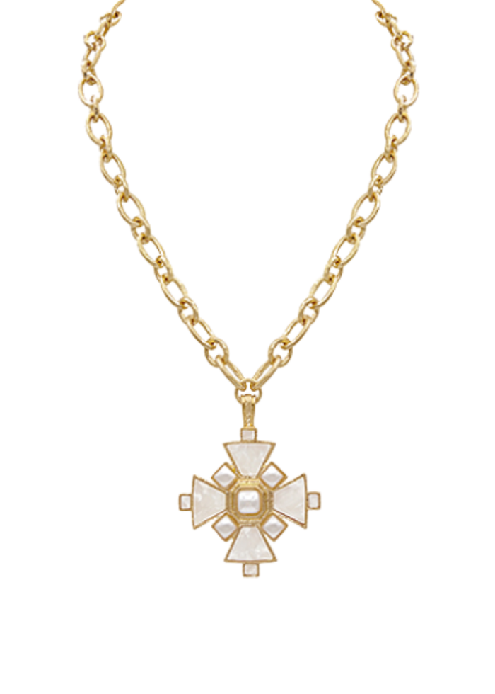 Byzantine Cross w/Pearl Necklace