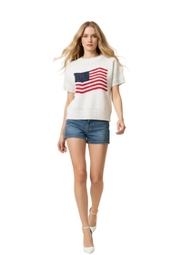 American Flag Graphic Sweater Top
