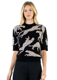 Leopard Print Knit Sweater