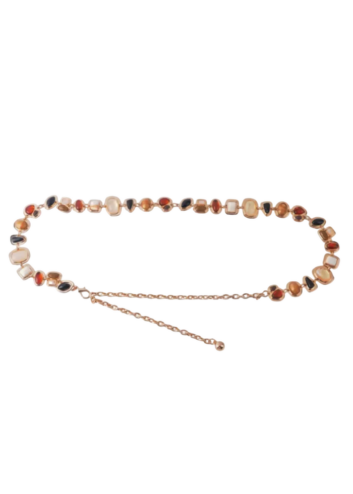 Multicolor Seaside Stone Chain Belt
