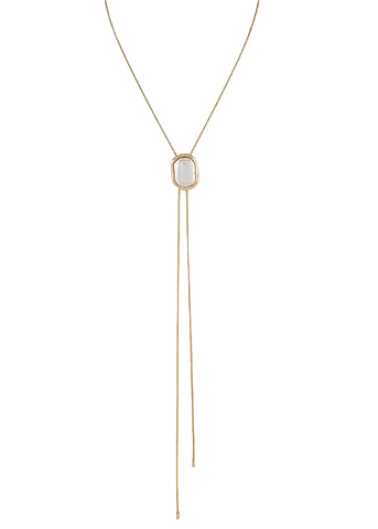 Decorated Pearl Adjustment Necklace - Gold