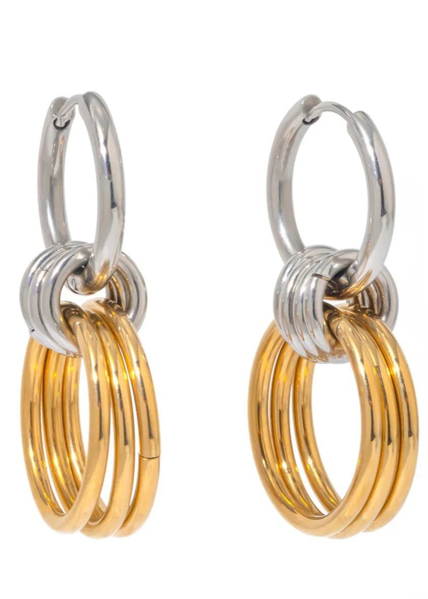 Anders Mixed Metal Huggie Hoop Earring