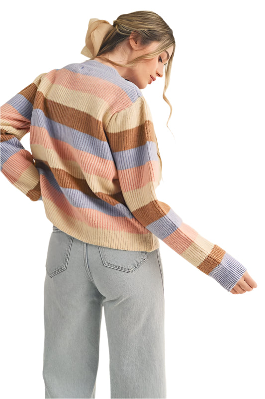 Stripe Color Block Pullover Sweater