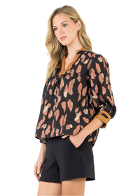 Eyelet Detailed Print Top