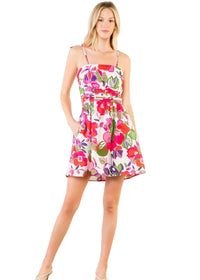 Floral Print Pleated Dress