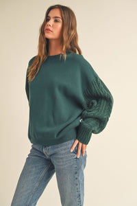 Cable Sleeve Sweatshirt