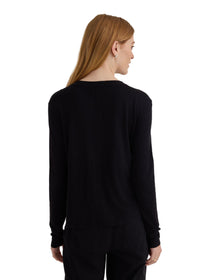Long Sleeve Crew Neck Tee - Black
