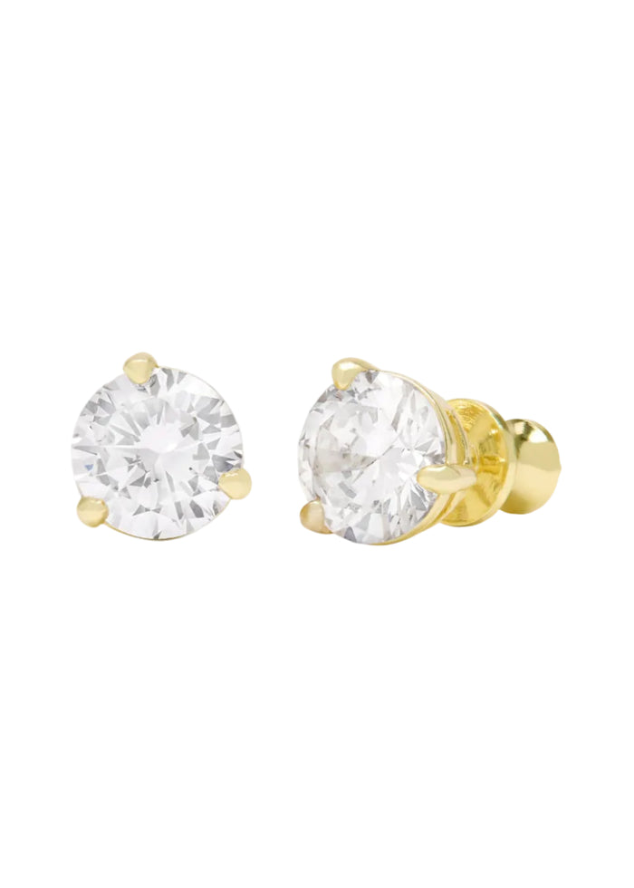 Not Your Basic 8mm Studs - Gold/White