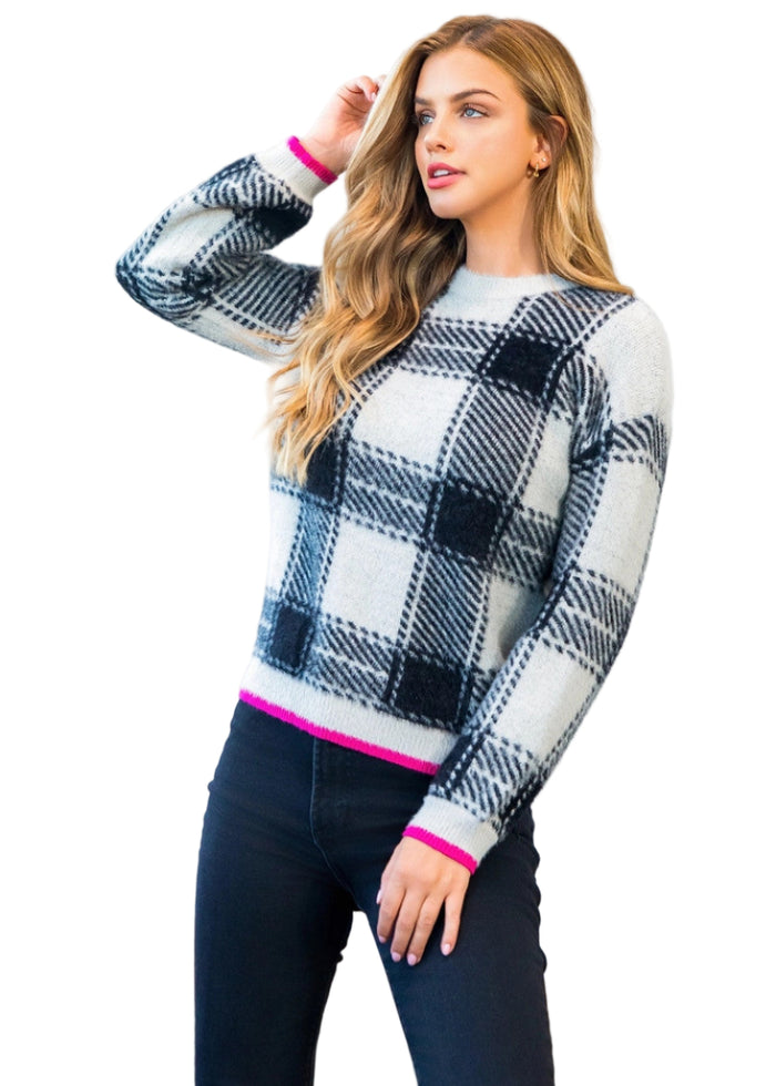 Mohair Plaid Sweater
