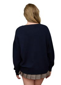 Teddy Jacquard Crew Neck Pullover Sweater