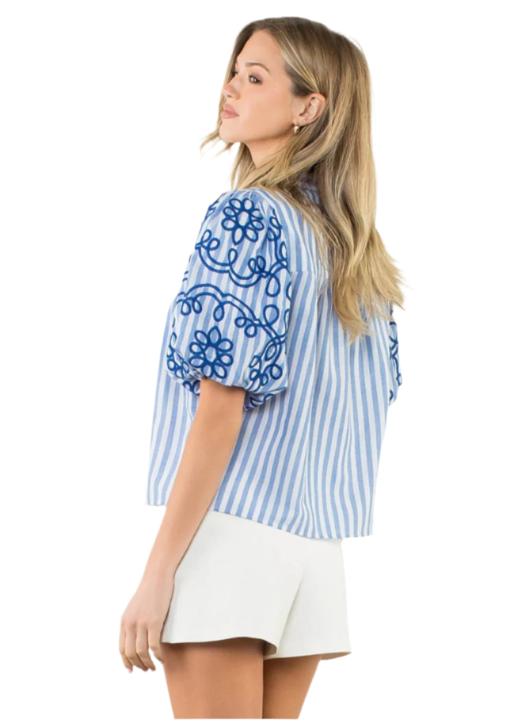 Puff Sleeve Striped Top