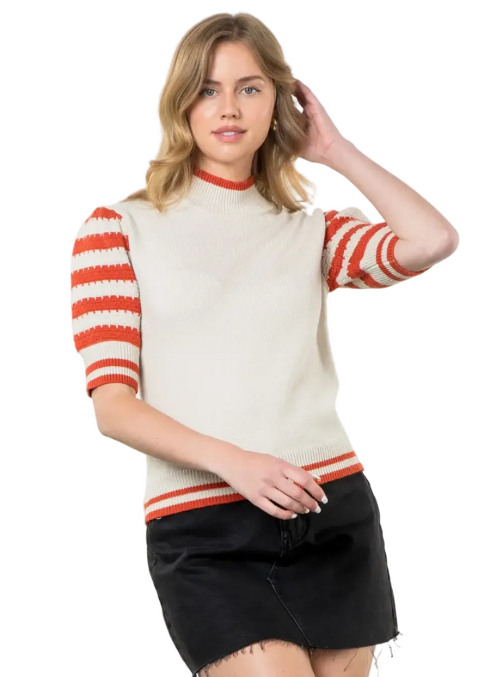 Puff Sleeve Knit Top