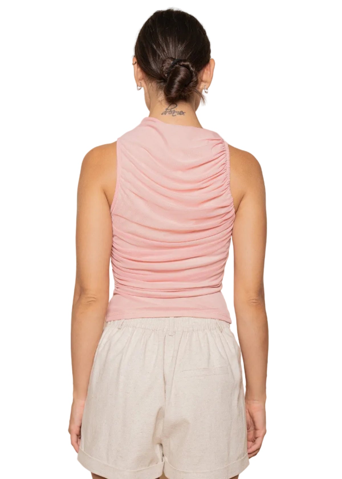Ruched Mesh Tank Top