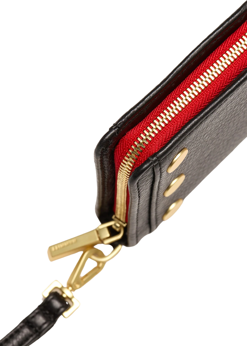 Bryant Wallet Black/brushed Gold Red Zip