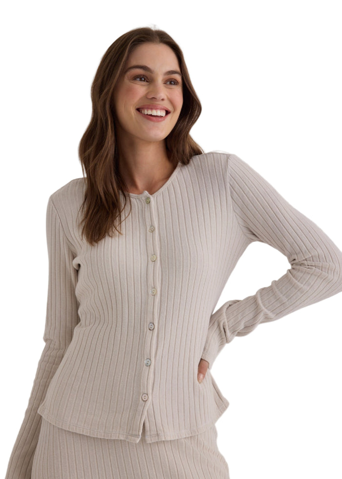 Long Sleeve Cardigan - Moon Stone