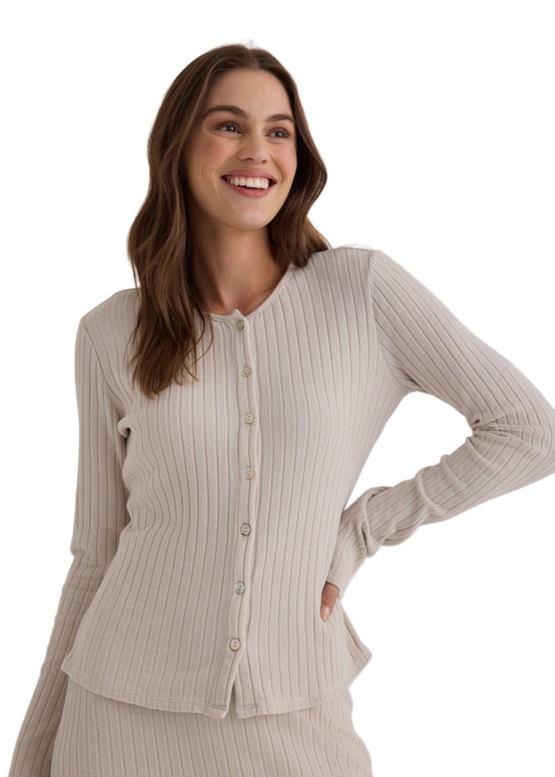 Long Sleeve Cardigan - Moon Stone