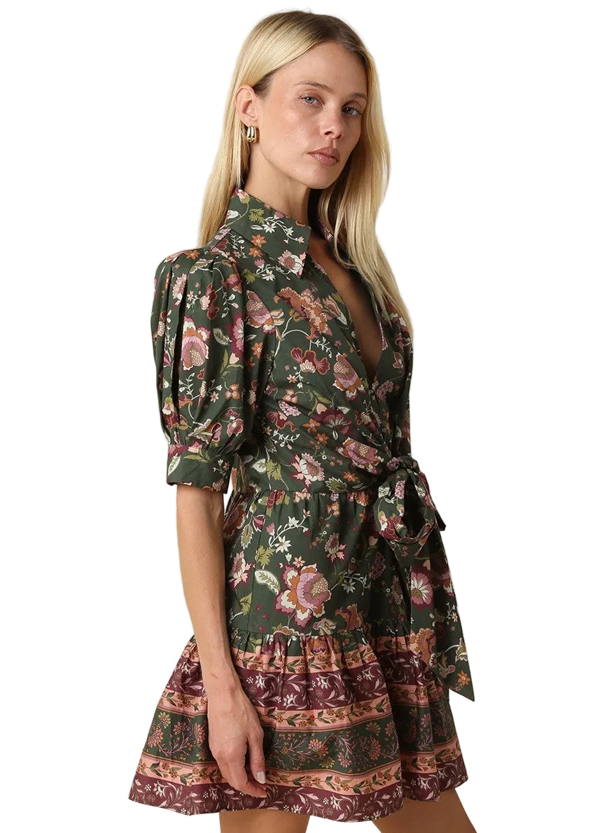 Dana Floral Wrap Mini Dress