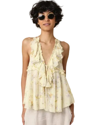 Addie Floral Ruffle Halter Top