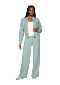 Pintuck Wide Leg Pant
