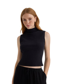 Sleeveless Mock Neck Top