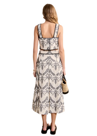 Linen Embroidered Sleeveless Top