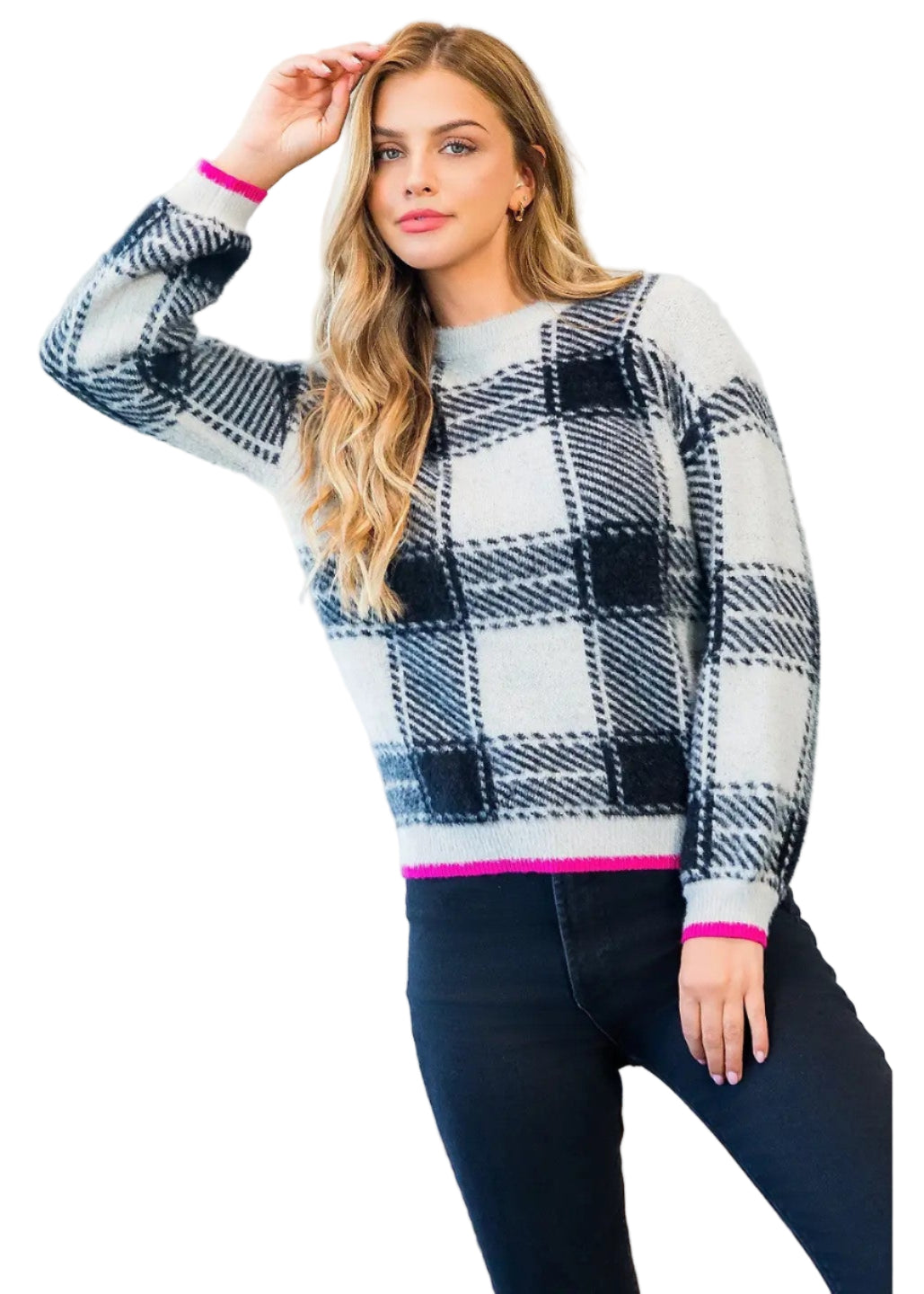 Mohair Plaid Sweater