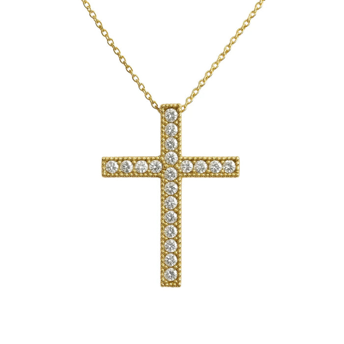 "Celina" Cross Pave CZ Necklace