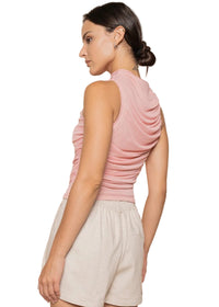 Ruched Mesh Tank Top