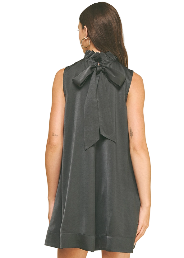 Mock Neck Solid Mini Dress