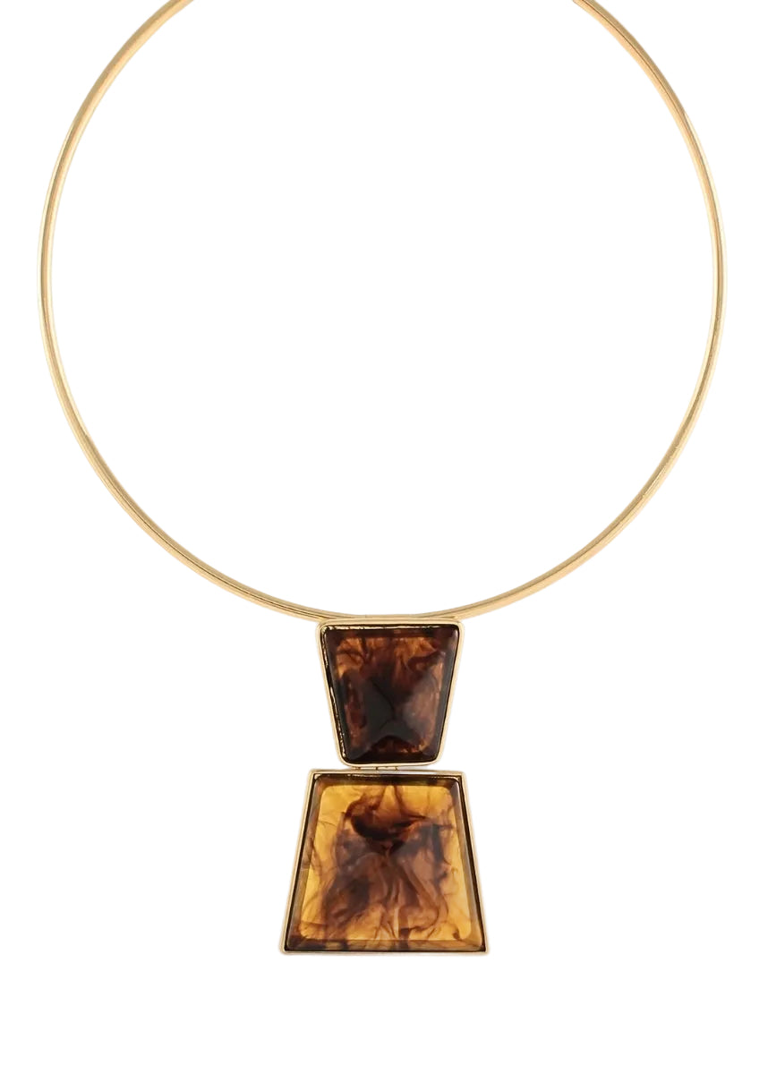 Trapezoid Wire Chocker - Brown